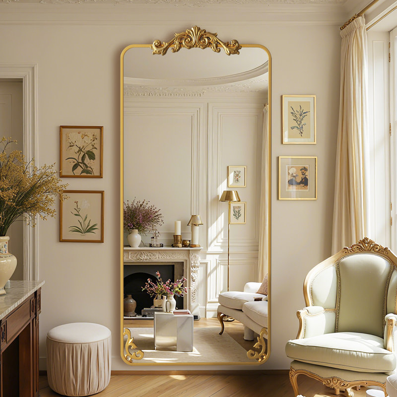Miroir Ornately, Doré, 65 po x 24 po