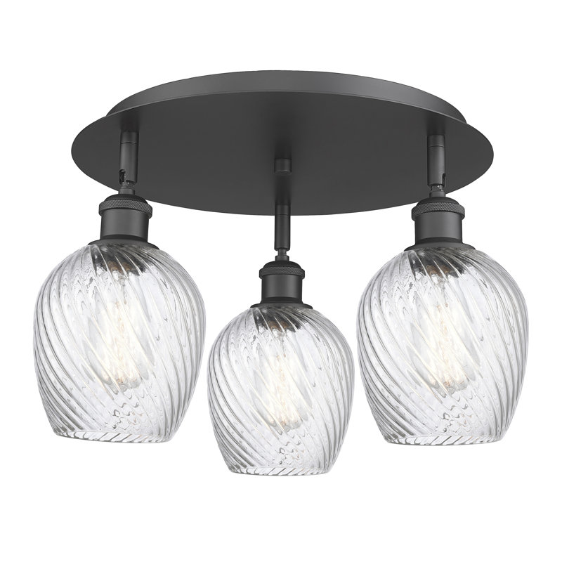 Plafonnier encastré 3 lumières 17 po Beka, Noir mat