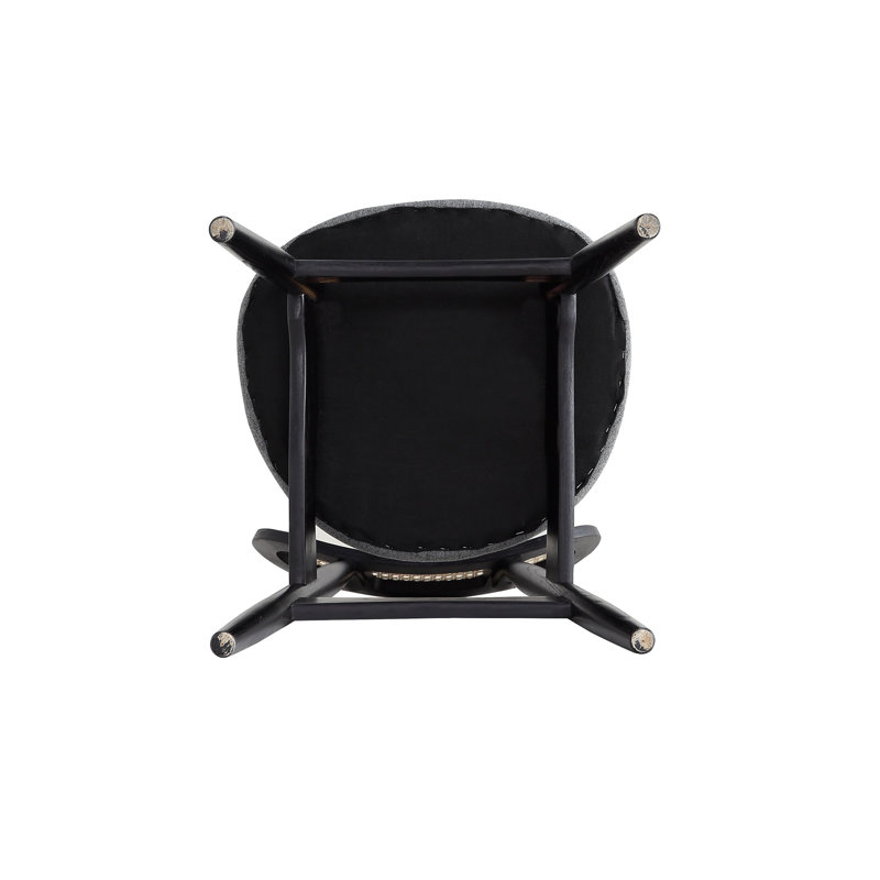 Oliver Black and Cane Solid Wood Dining Chairs, Set of 2
