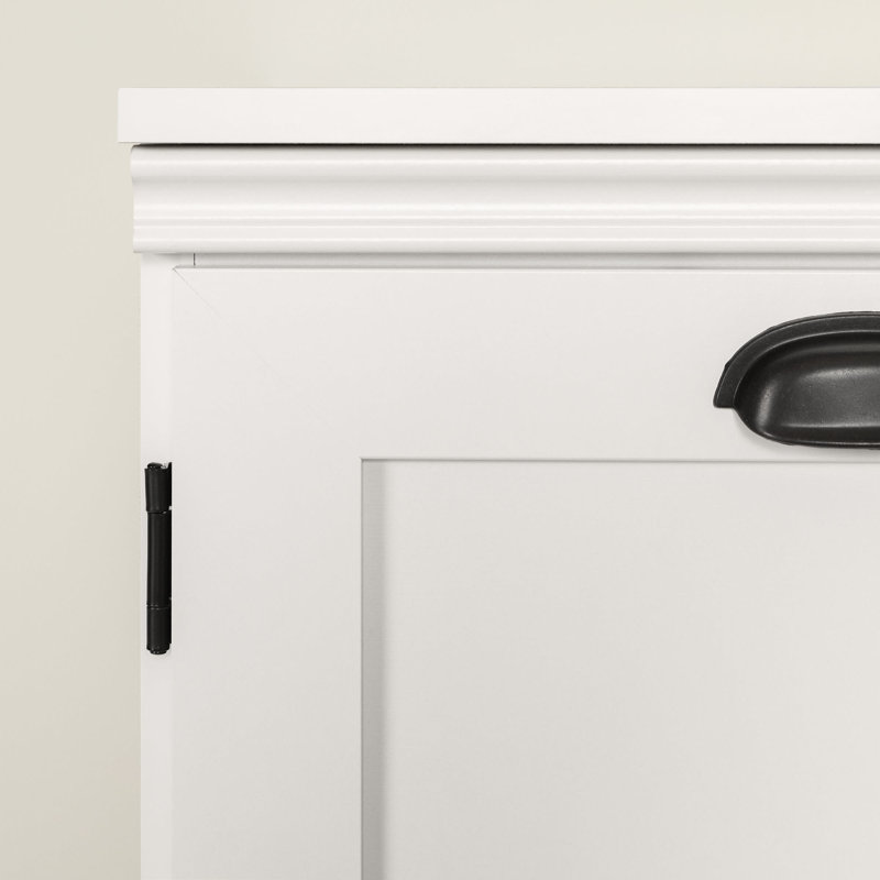 Harma 33" White Farmhouse Storage Cabinet with Adjustable Shelf