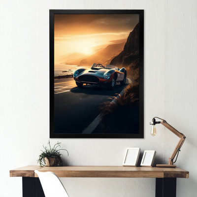 Tributs artistiques jaunes et noirs aux voitures rétro - impressions sur toile de voiture rétro