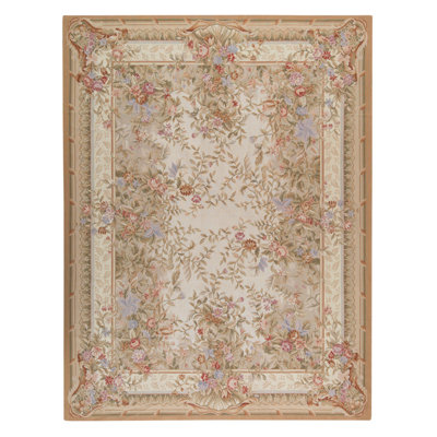 Hand Knotted Wool Area Rug in Multi