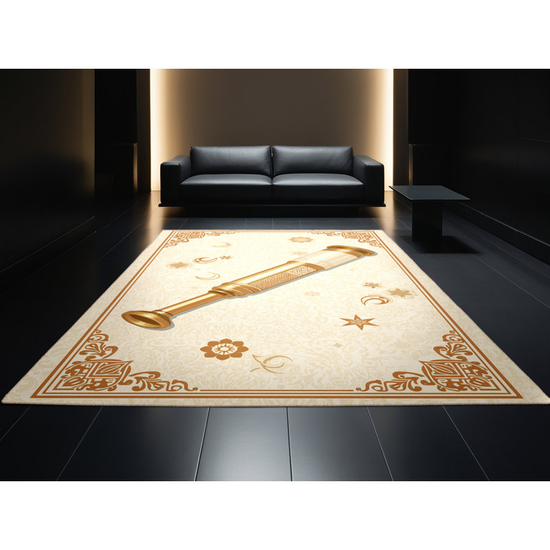Tapis oriental beige lavable à la machine Darwin, 2 x 4