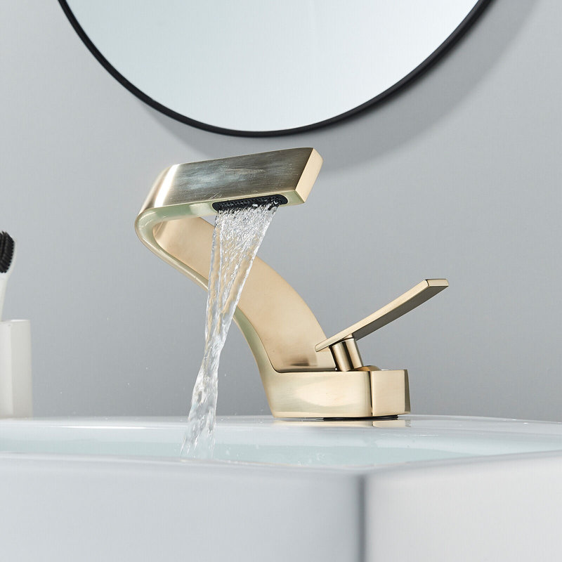 Single-Hole Single-handle Bathroom Faucet, Brushed Gold