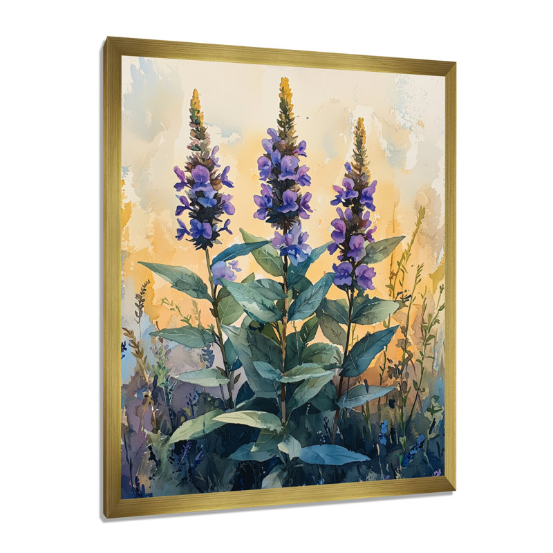 Impression sur toile florale Munden, H 40 po x l 30 po, Reproduction encadrée sans passe-partout, Doré