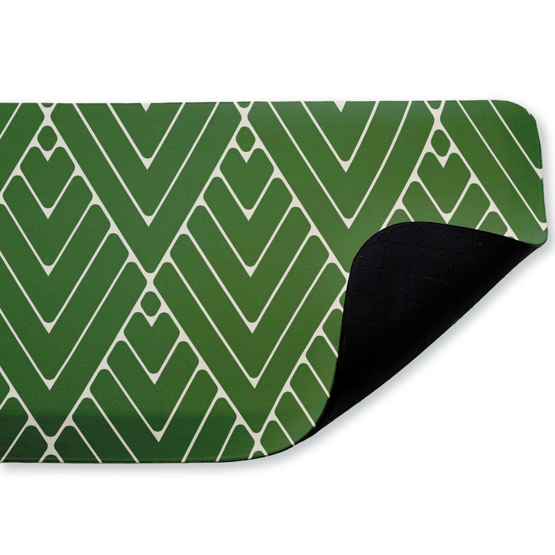 Tapis de sol Green Diagonals, Vert diagonales abstraites
