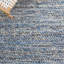 Tapis bleu / ivoire en laine et coton tissé à plat à la main Treece-145012448