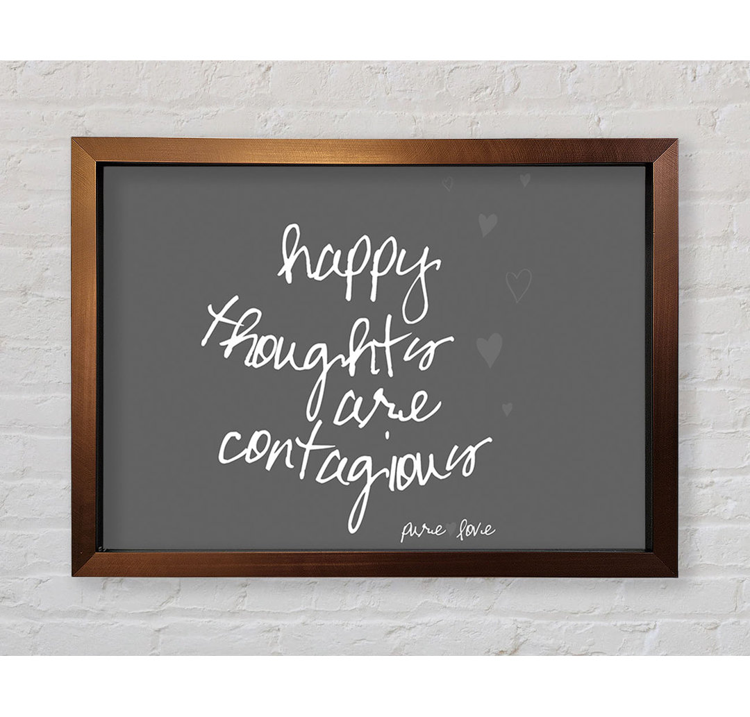 Prairieville Love Quote Happy Thoughts Are Contagious Lime Green Gerahmter Druck Wandkunst