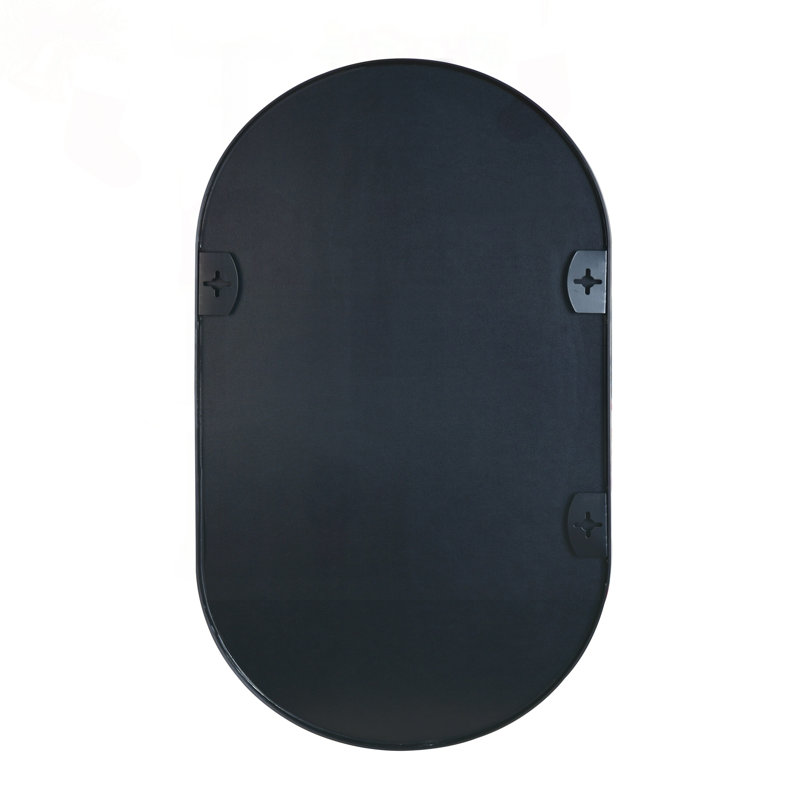20x28 Inch Black Framed Oval Bathroom Mirror