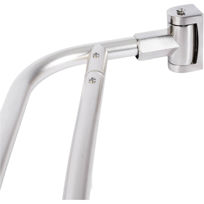 Adjustable Brushed Nickel Double Curved Wall Mounted Shower Rod