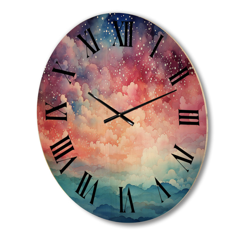 Horloge murale en bois massif Stewartville, Moyenne