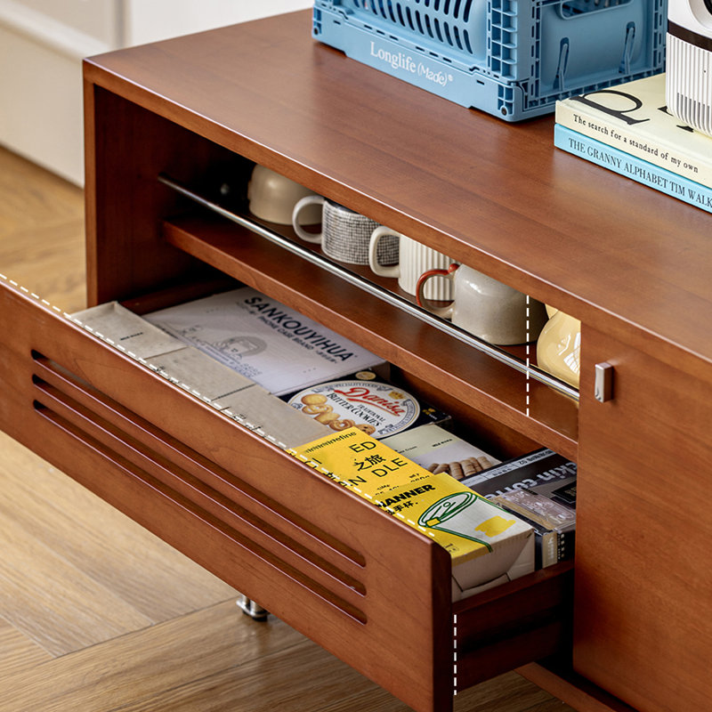 Meuble télé avec portes coulissantes Boxwood, H 19,68 po x L 82,67 po x l 15,75 po