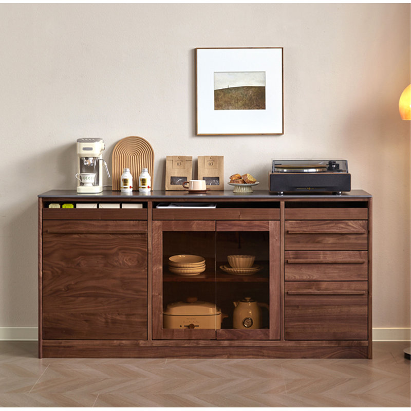 Buffet en bois massif de style scandinave, H 34,6 po x l 78,7 po x P 18,5 po 
