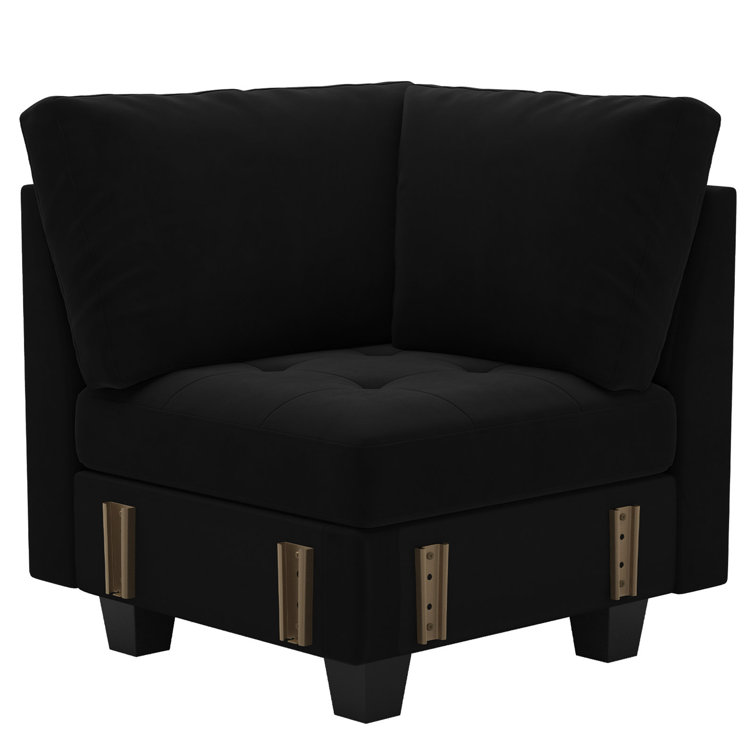 Velvet Corner Seat Module For Modular Sectional Sofa Couch Corner Sofa Couch Chair