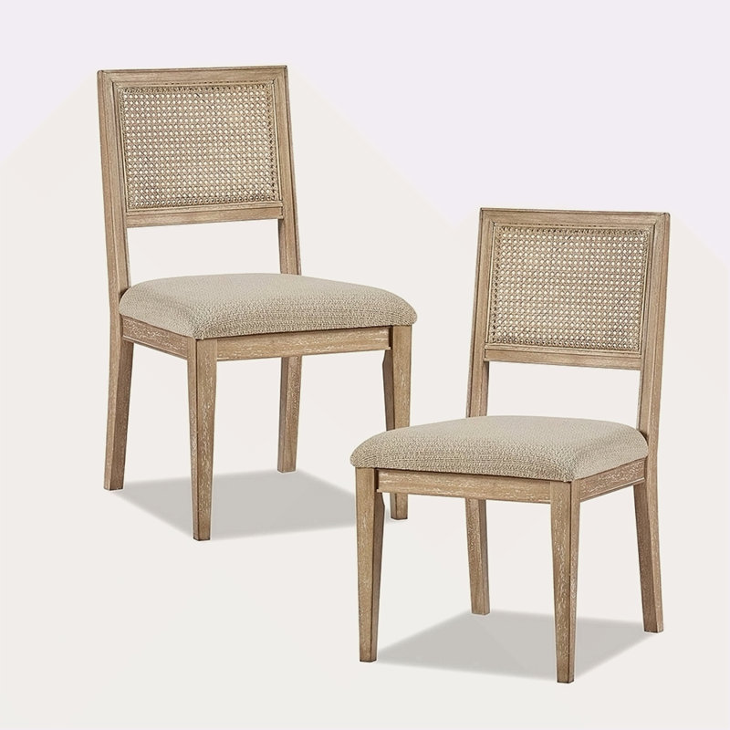 Ensemble de 2 chaises sans accoudoirs, Naturel