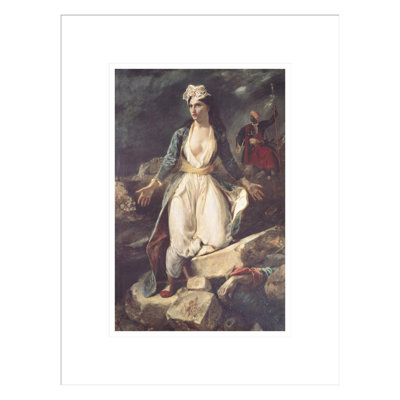 Grèce expirant sur les ruines de Missolonghi par Eugène Delacroix, impression giclée encadrée