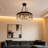 6-Light Modern Black Frame Dimmable Crystal Chandelier