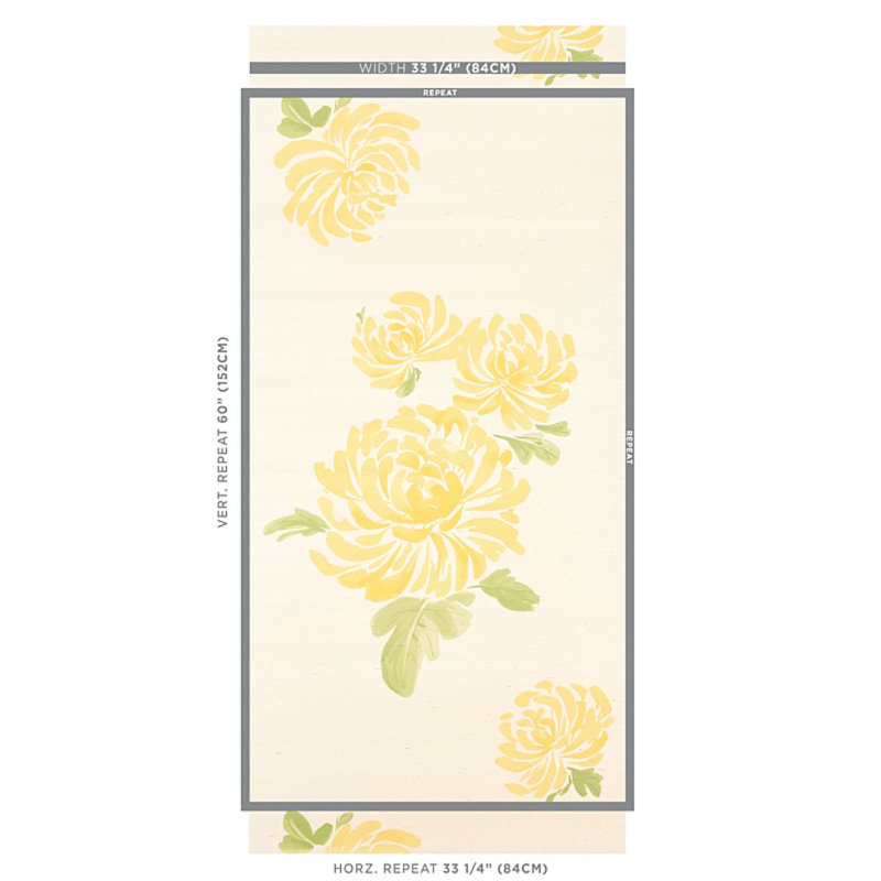 Papier peint en sisal Hana, Jaune