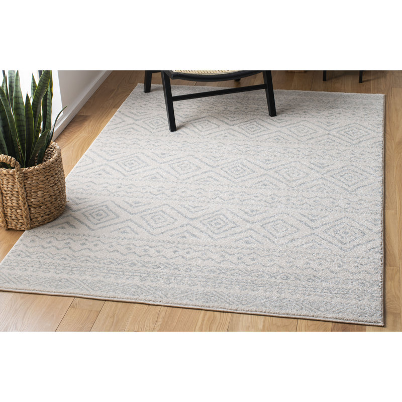 Tapis ivoire / gris clair Sutphin Southwestern, Rectangle 12 pi x 18 pi
