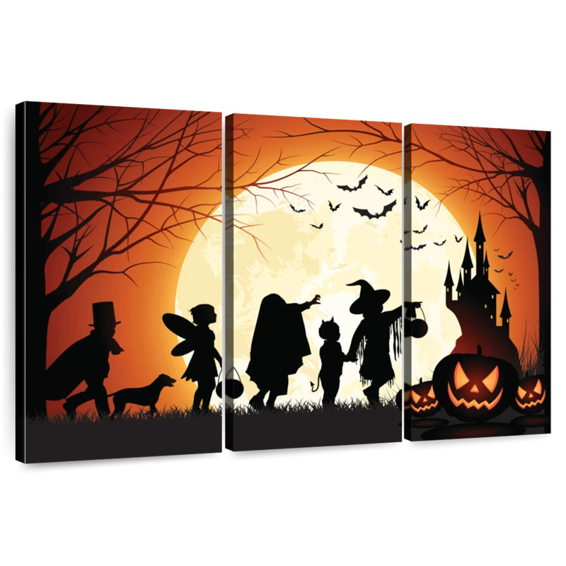 Lelend Trick Or Treating On Halloween, 28" H x 45" W