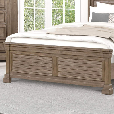 Transitional 1Pc Queen Size Bed Shutter Design Headboard FB Bedroom Furniture Weathered Gray