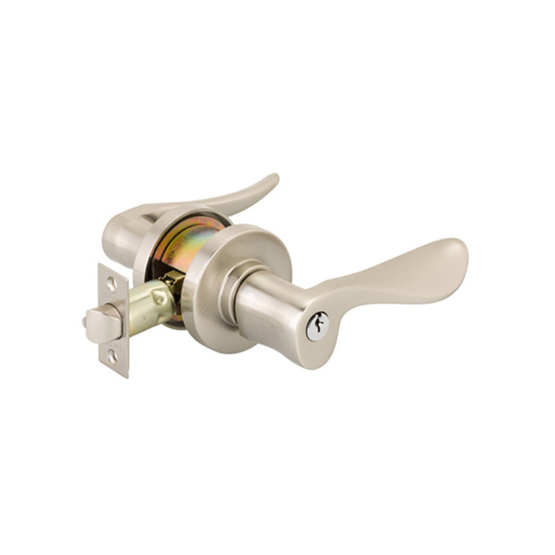 Luzern Keyed (Entry) Door Lever with Rosette, Right, Satin Nickel, Yes