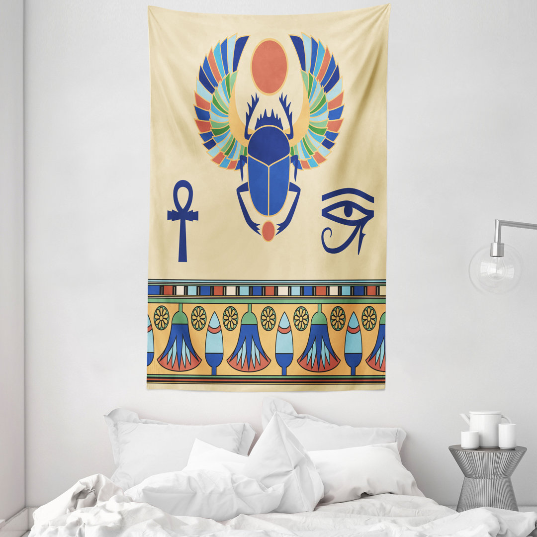 Wandteppich, Scarab Eye-Motiv, ägyptisch, Mehrfarbig