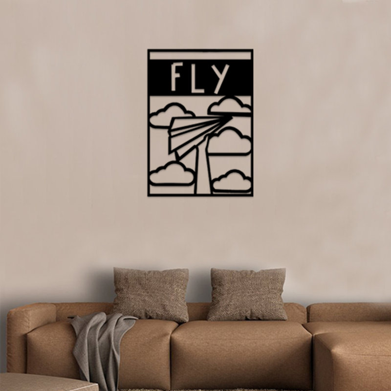 Élégant accessoire mural décoratif en métal, noir, 19,7 po x 27,6 po | Fabrication 100% métal, épaisseur: 0,08 pouce | Conception murale facile à installer, parfaite pour les décors modernes et les espaces de bureau