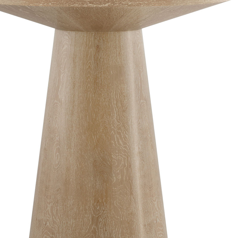 Table de bout ronde en bois massif, Brun