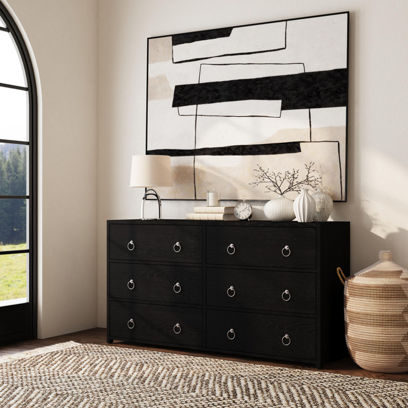 Elin 6 Drawer Dresser, Black