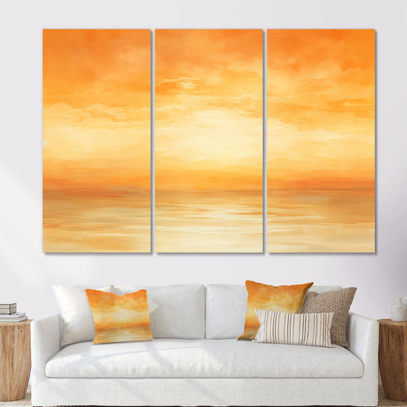 «Bold Sunset Coastal Horizon III», Toile tendue, H 40 po x l 60 po x P 1 po