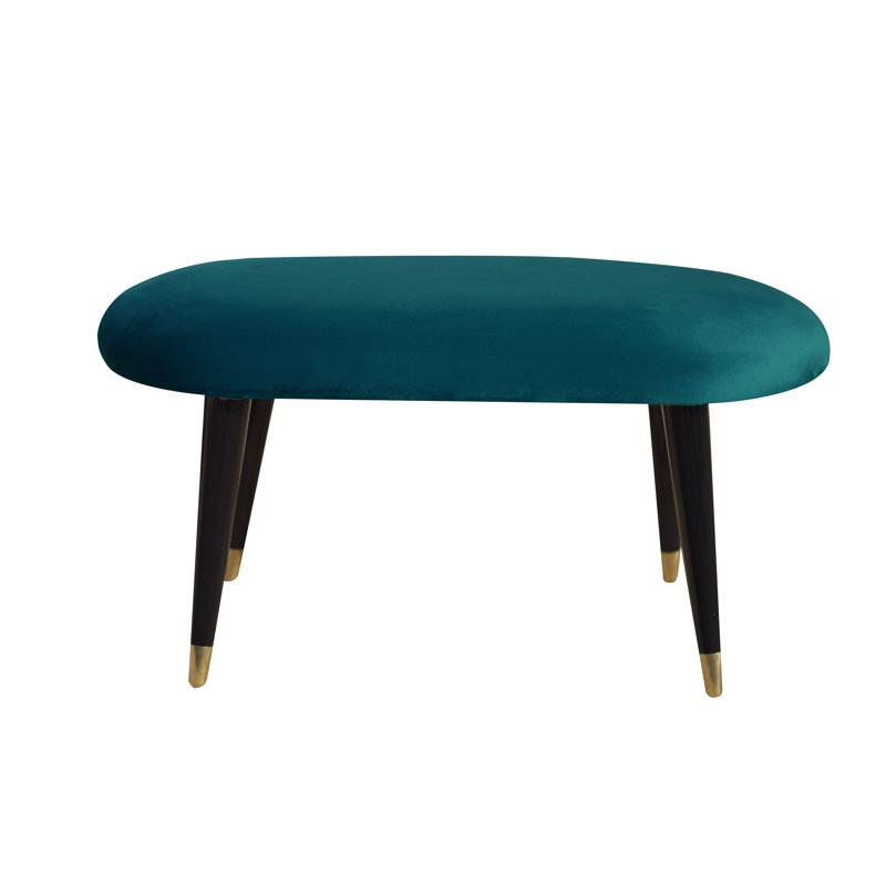 Emi Upholstered Bench, Turquoise