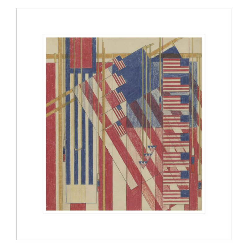Le drapeau. Couverture du magazine Liberty par Frank Lloyd Wright - reproduction giclée encadrée, H 19,09 po x l 17,75 po