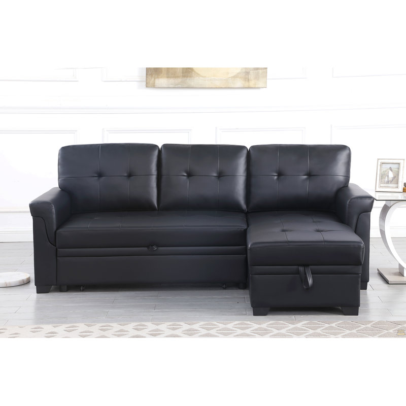 Canapé-lit modulaire réversible en cuir Vegan