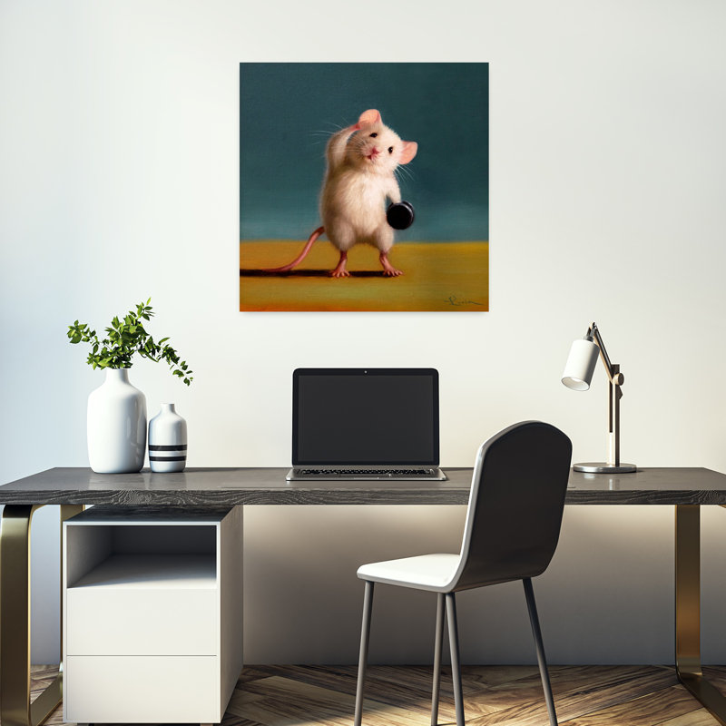 Gym Rat debout, art urbain contemporain, H 18 po x l 18 po