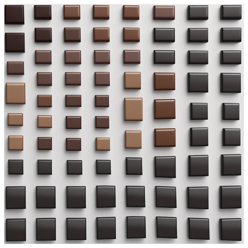 Brown Square Tiles Comforter, Twin
