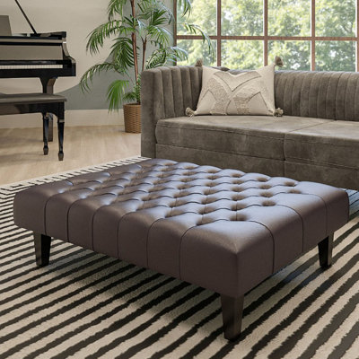Ainura 80cm Wide Tufted Rectangle Solid Colour Cocktail Ottoman