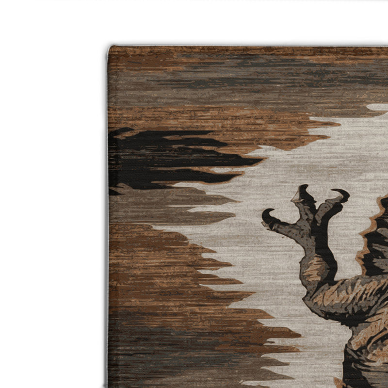 Dinosaurs Brown Indoor and Outdoor Area Rug, Rectangle 8' x 10'