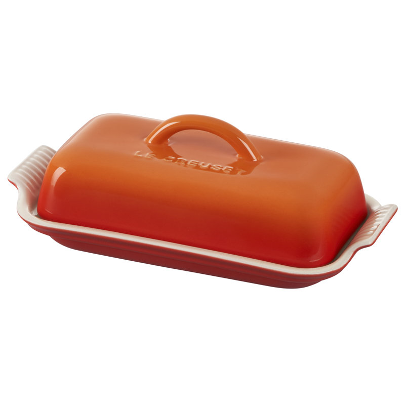 Flame Orange Stoneware Heritage Butter Dish