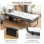 Lit pliant avec matelas pour adultes, lit pliant en métal 75 po x 31 po pour invité avec matelas en mousse à mémoire de forme sur roulettes, lit escamotable peu encombrant