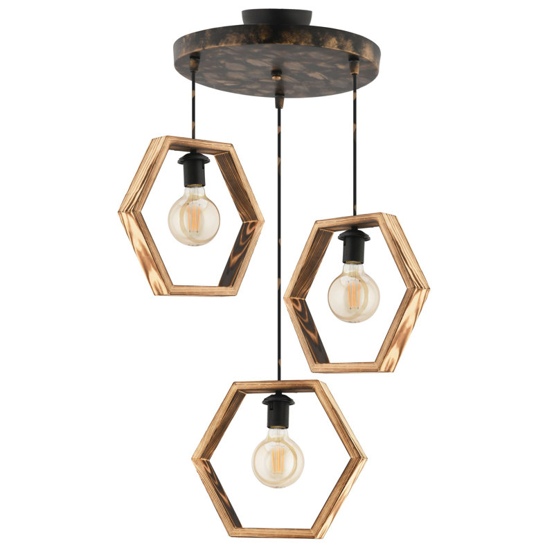 Lustre, Rétro, Naturel, Trois lumières