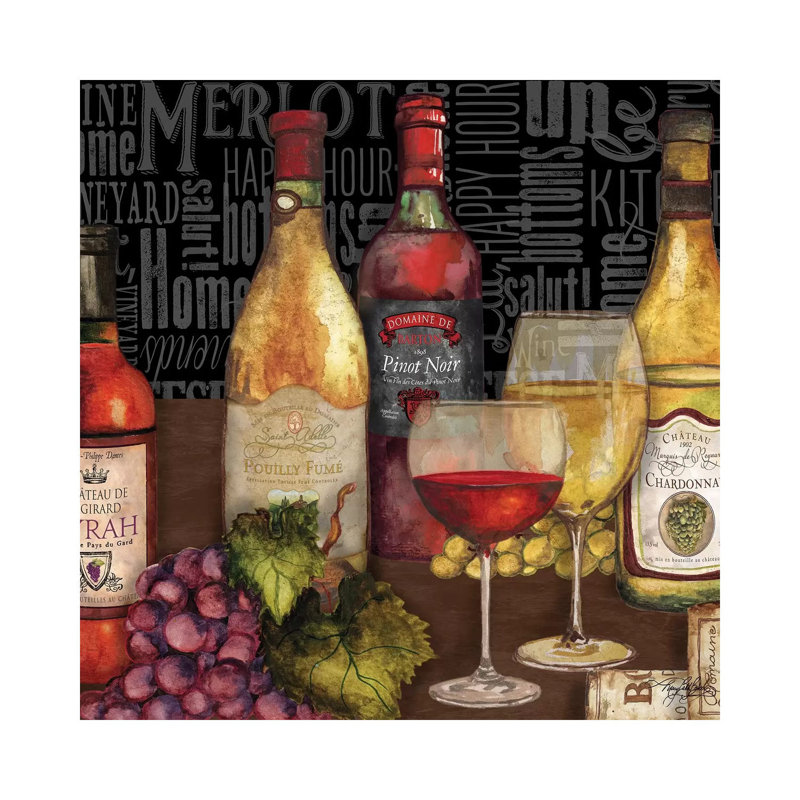 Wine Still Life On Black by Mary Beth Baker - Wrapped Canvas Gallery-Wrapped Canvas Giclée