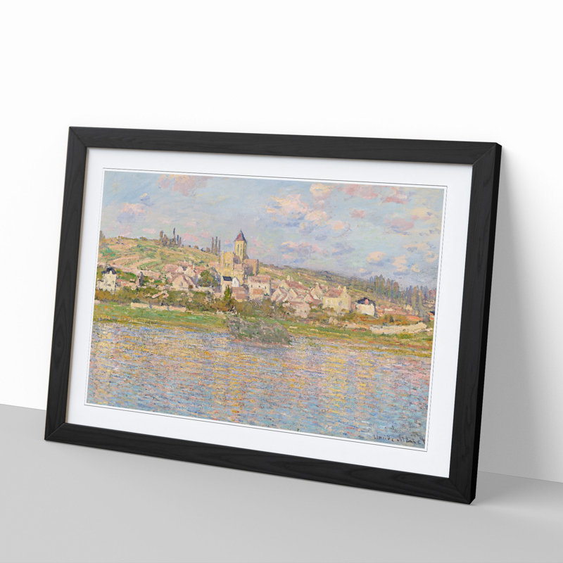 Vetheuil in Summer Vol.1 by Claude Monet - Picture Frame Painting, 36cm H x 48cm W x 2cm D, Black Framed