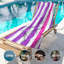Serviette de plage légère en microfibre JYK, 30 pi x 60 po, rayure mauve rose-388050010