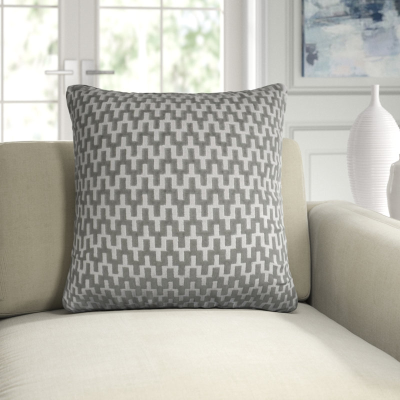 Giza Pillow Cover & Insert, Platinum, Square 22"
