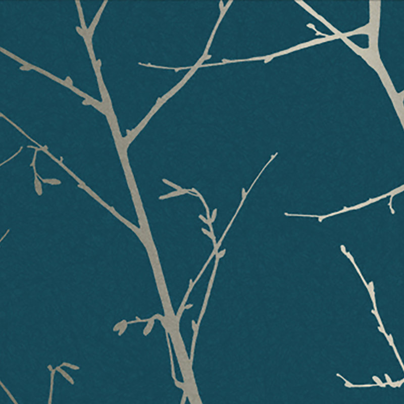 Papier peint floral Lebofsky, Bleu sarcelle