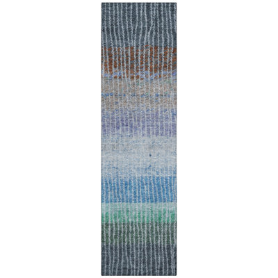 Machine Washable Indoor/Outdoor Matteson ACN2314 Stripes Rug