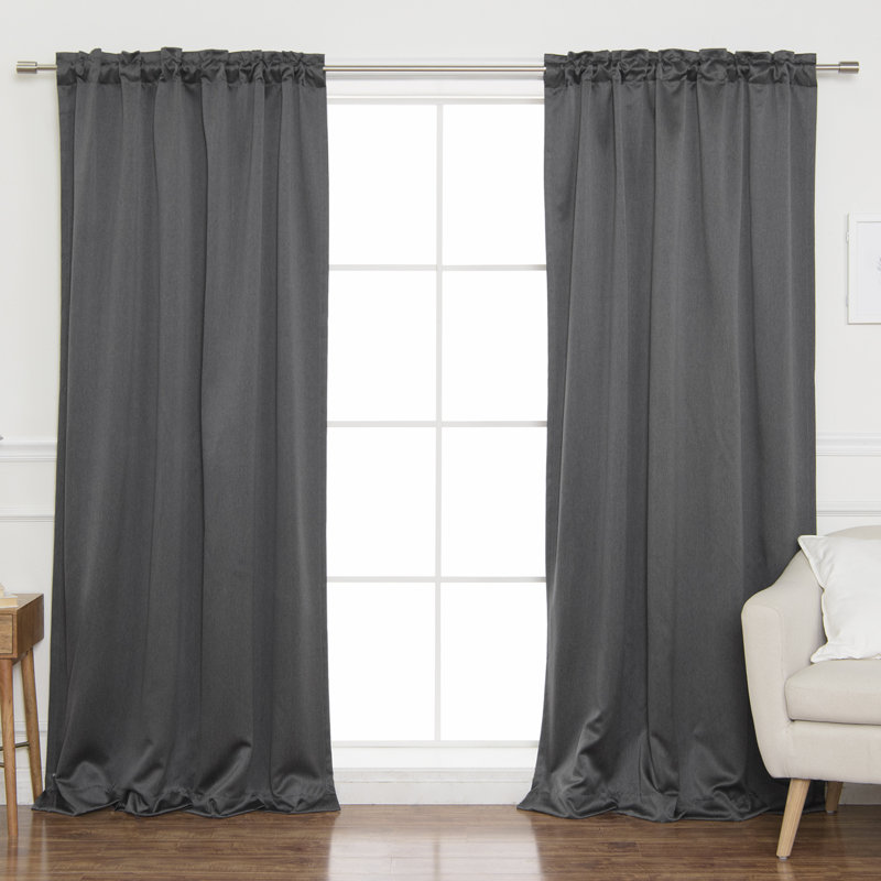 Paire de rideaux occultant et isolant Vinita, Gris foncé, l 52 po x L 84 po