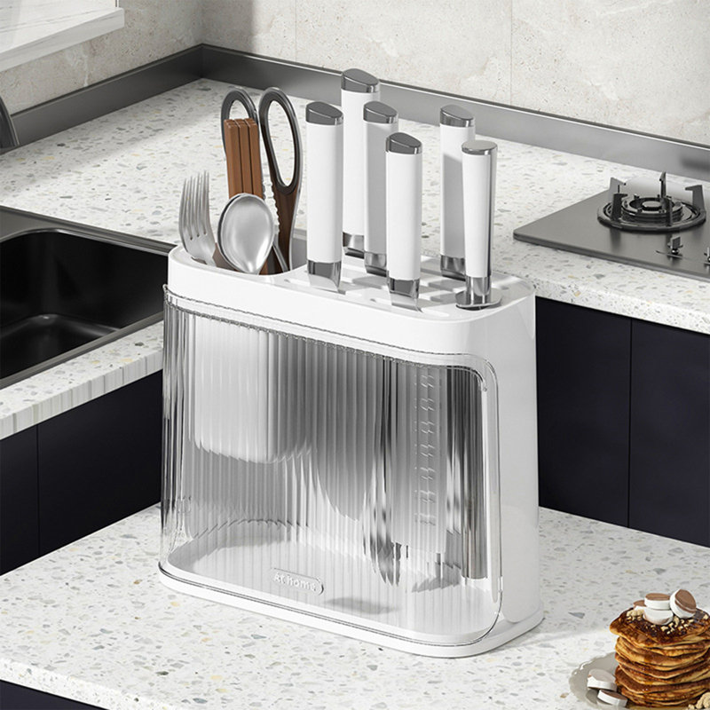 Porte-couteaux en plastique Rack Kitchen, White