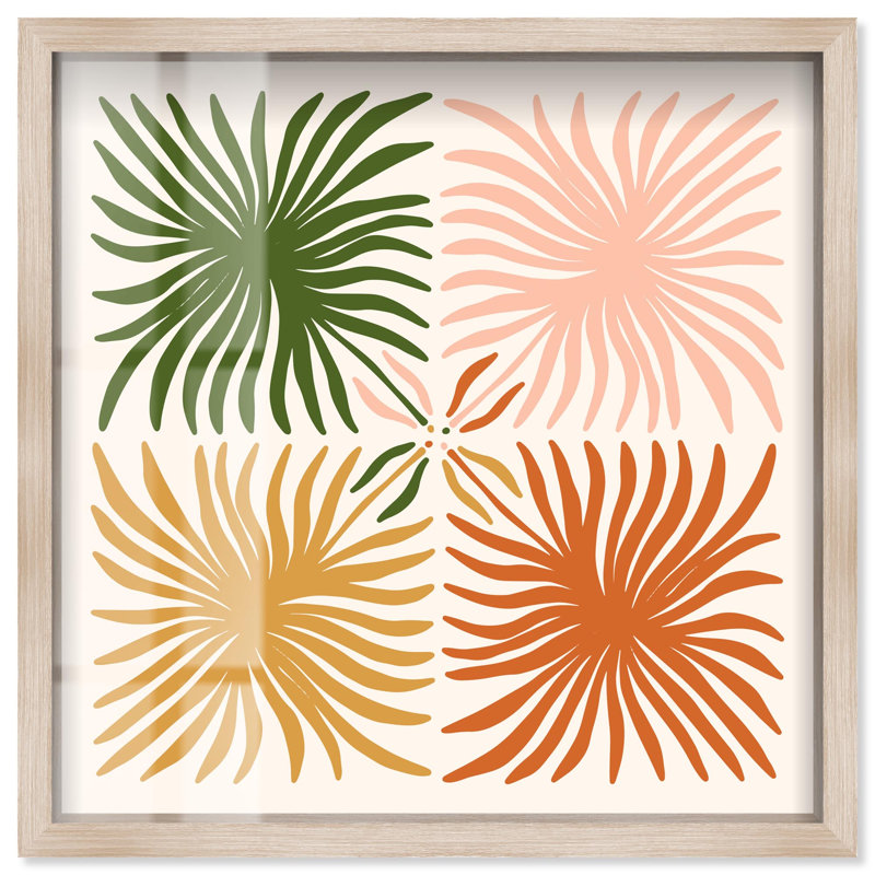 «Palm Trees Top Palm Leaf» par Art Remedy, 41" H x 41" W, Crème, crème